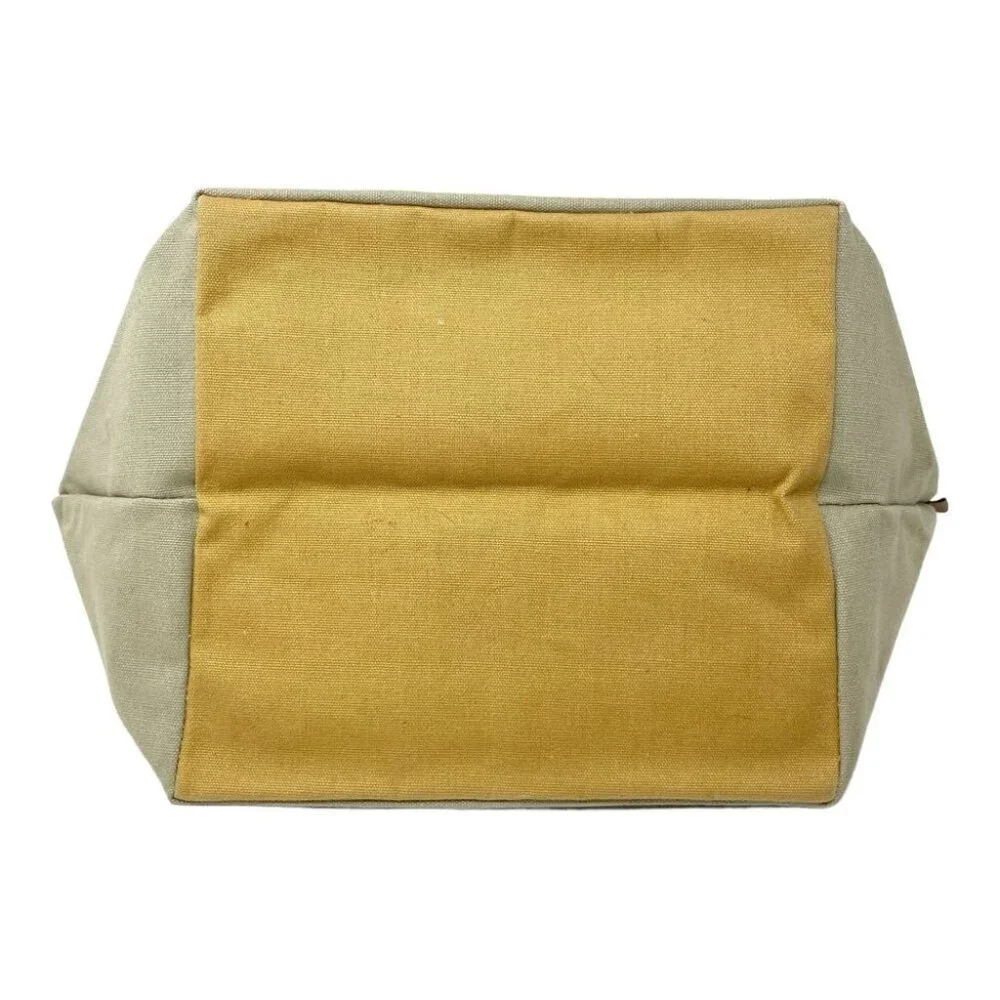 Max Mara Natural Tan Canvas Top Handle Bag